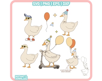 愚かなガチョウのクリップアート セット SVG PNG、愚かなガチョウのシャツ デザイン、ヒッピー ガチョウ、かわいいガチョウ、スコッター付きガチョウ SVG、愚かすぎる、面白いガチョウ