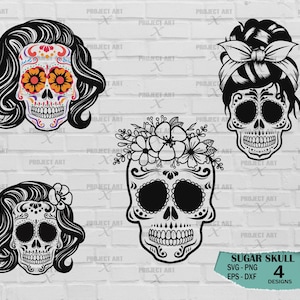 Sugar Skull svg, Sugar Skull cut-Datei, Sugar Skull svg, Sugar Skull svg, Tag der Toten, Dia de los muertos, Lady SKull svg, Halloween svg