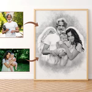 Add Deceased Person to Photo, Merge Combine Photos, Add Passed Away Loved One to Picture, Memorial Gift for Mom Dad Family, Angel Wings