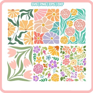 Peut inclure: Une feuille de motifs num&eacute;riques avec neuf motifs floraux diff&eacute;rents. Les motifs pr&eacute;sentent diverses fleurs dans des tons de rose, jaune, vert et bleu. Les motifs sont parfaits pour les projets d'artisanat, le scrapbooking ou la cr&eacute;ation d'&oelig;uvres d'art num&eacute;riques.