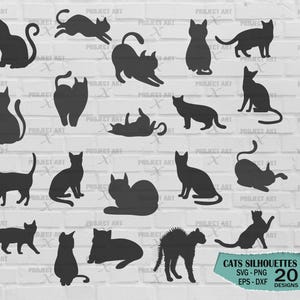 Katze SVG Bundle, Katze SVG, Kätzchen SVG, Katzen Silhouette SVG, verrückte Katzendame SVG, Katzenliebhaber SVG, Katzen SVG, Kitty SVG, Cut File Cricut