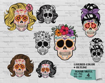 Halloween svg, Sugar Skull svg, Sugar Skull cut file, Sugar Skull floral, Sugar Skull svg, day of the dead,dia de los muertos,Lady SKull svg