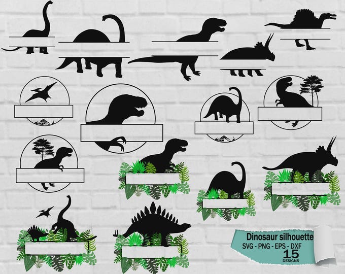 Dinosaur Svg Bundle | Dinosaur Clipart Png | Dinosaur Silhouette Svg ...