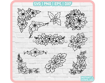 Christmas Flower svg, floral arrangement svg, floral svg,Poinsettia SVG,Christmas flower svg,December flower,Christmas ornaments bouquet svg