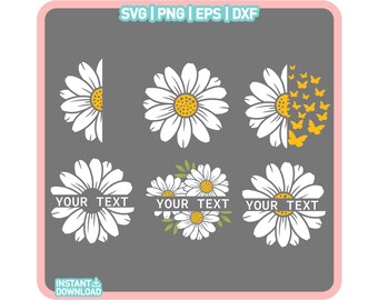 デイジーの花 SVG、デイジーのモノグラム SVG、花 SVG、デイジーのクリップアート、花のモノグラム SVG、デイジーの花 SVG、春 SVG、デイジーのシルエット、デイジー