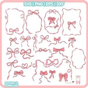 Bordures de noeud, noeud de ruban SVG Bundle, ruban svg, noeud clip art png, noeud papillon SVG, contour de noeud papillon SVG, clipart noeud dessiné main et cadres fantaisistes
