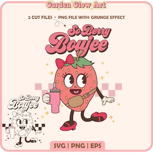 Dus Berry Boujee PNG, Aardbeienquencher Tumbler Geïnspireerd Belt Bag SVG, Retro Strawberry SVG, Sublimatie Design Download Valentijnsdag