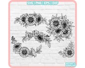 Sunflower SVG Files, Flower Border SVG, Sunflower svg, Floral SVG files, Flower cut file, Flower Border, Flower svg file, Floral Cut file