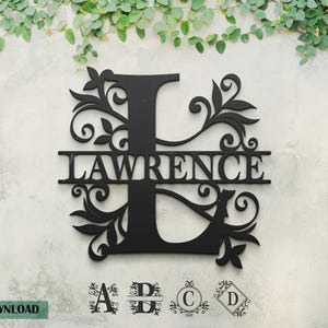 Split Regal Monogram Alphabet Letters Laser Cut Files Digital Download alphabet split monogram Split Letter Monograms Swirls Monogram Letter