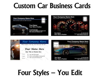 Graphical Impact Car Themed Business Card Template, 4 Styles (MS Word & PDF) #businesscard