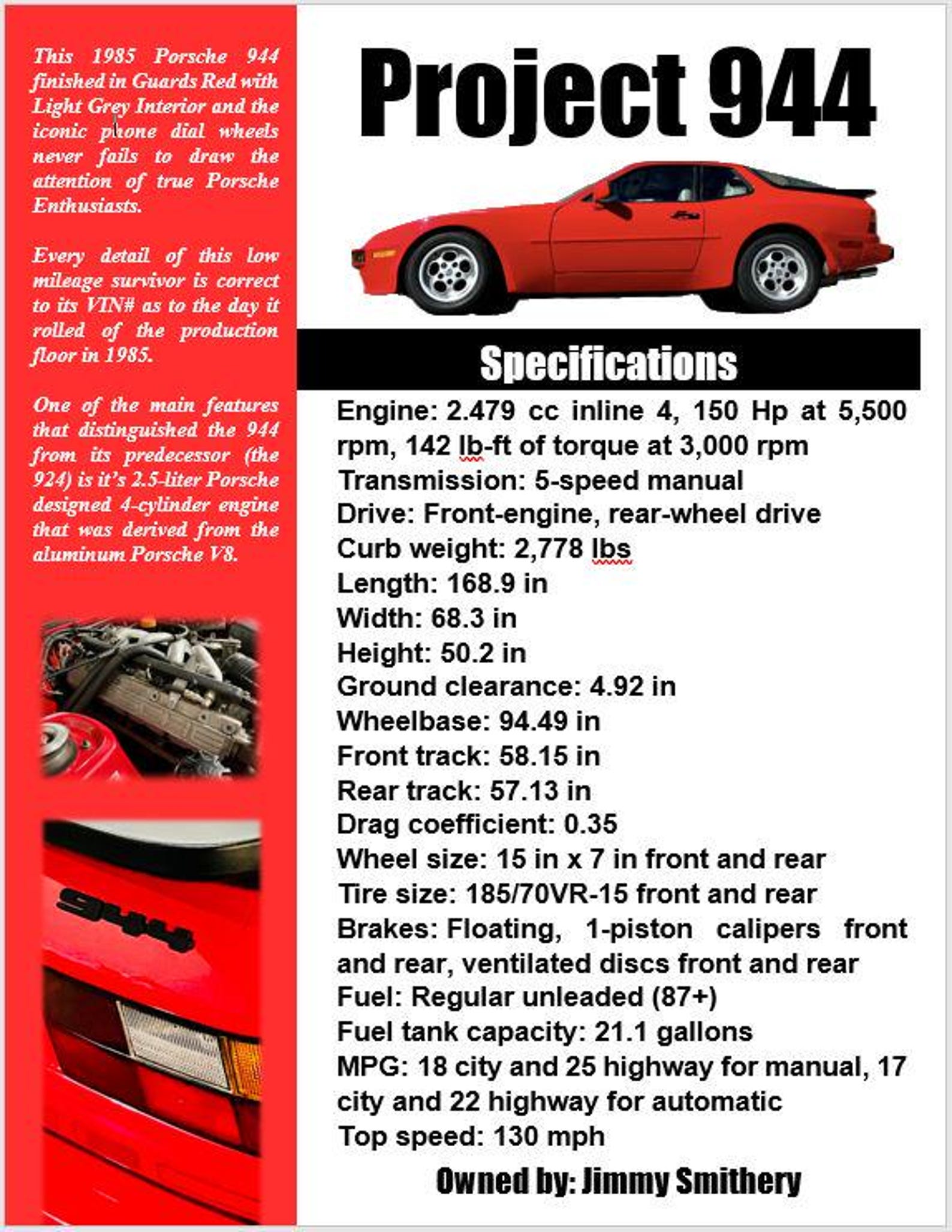 Custom Car Build Sheet Template, Display Photos (MS Word & PDF) - Etsy