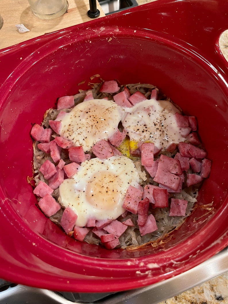 SUPER EASY RECIPE Ham, Potato, Egg Cheesy Breakfast Bake, Formatted for