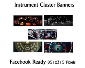 Iconic Car Instrument Cluster Banners, Facebook Cover, Website (Digital Download)