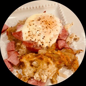 SUPER EASY RECIPE Ham, Potato, Egg Cheesy Breakfast Bake, formatted for iPhone screen, impress friends with a tasty twist on breakfast.
