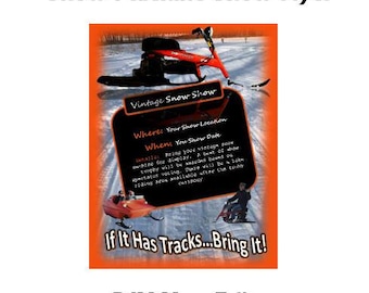 Snowmobile Show Flyer Template, Editable MS Word & PDF #snowshowflyer
