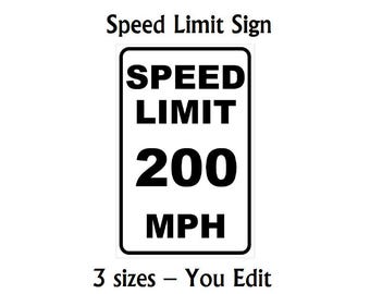 Customizable 200 MPH Speed Limit Sign Template (MS Word & PDF)