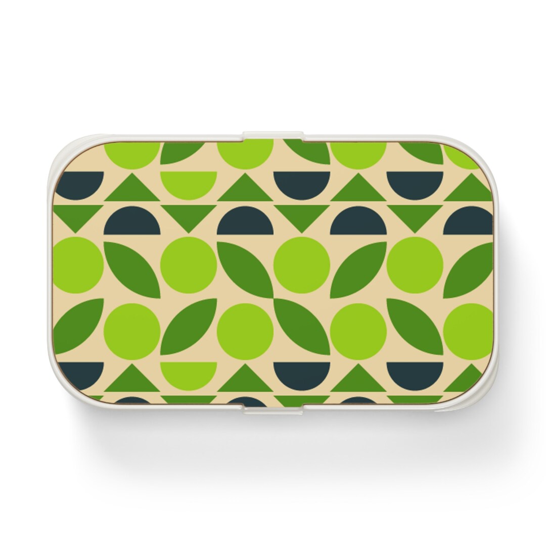 Lime Green Bento Lunch Box Fruit Pattern Lunch Box Etsy