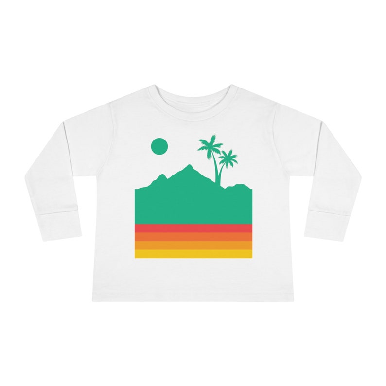 Vintage Beach Toddler Tshirt, Kids Long Sleeve Tee, Cotton Jersey Shirt ...