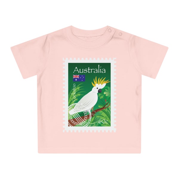 Vogel Stempel T-Shirt für Babys, tropisches Kurzarm-T-Shirt für Kinder, Kleinkindbekleidung mit Stempelmotiv, Unisex-Kinderkleidung, Bio-Baby-Shirts