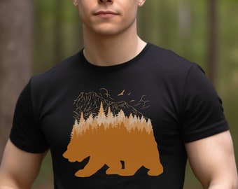 Bear Shirt, Bear Gift, Bear Graphic, Mountain Shirt, Outdoors Shirt, Nature Lover Shirt, Adventure Shirt, Wanderlust Shirt, Hiking Shirt