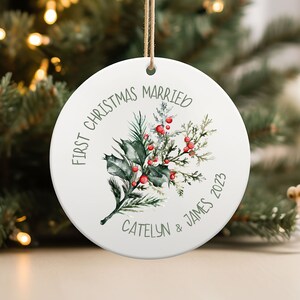 First Christmas Married Ornament, Mr and Mrs Christmas Ornament, Our First Christmas Married as Mr and Mrs Ornament, Custom Couples Ornament