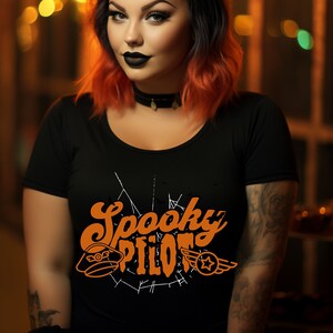 Spooky Pilot, Pilot Shirt, Halloween Pilot, Pilot Gift, Gift for Pilot, Funny Pilot Shirt, Halloween Shirt, Spooky Tee, Funny Halloween Tee