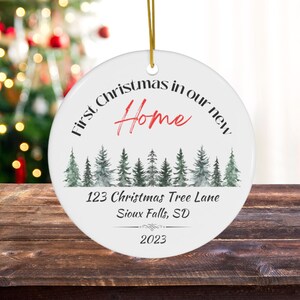 Personalized New Home Ornament, New Home Address Ornament, New Home Christmas Ornament, Custom Gift, Custom Ornament, Housewarming Gift