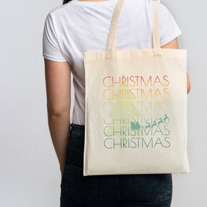 Christmas Cotton Canvas Tote Bag, Christmas Shopping Bag, Christmas Gift, Holiday Apparel, Christmas Tote Bag, Funny Christmas Tote Bag