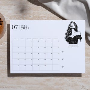 印刷可能な乙女座デスクカレンダー、2025年星座プランナー、月間追跡タスク、優先度チェックリスト、文房具カード、占星術クリスマスギフト