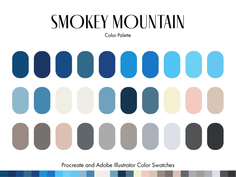 Smokey Mountain Procreate Color Palette Adobe Illustrator Color Palette