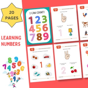 Numbers Learning Template, 1-9 Numbers, Educational Kit, Homeschool | Preschool | Kindergarten Curriculum, Digital Download