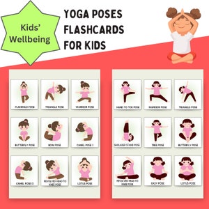Poses de ioga para crianças, cartões de ioga para crianças para impressão, ferramentas de aprendizagem de ioga, atividades de ioga para crianças, jogos de ioga para crianças, download instantâneo