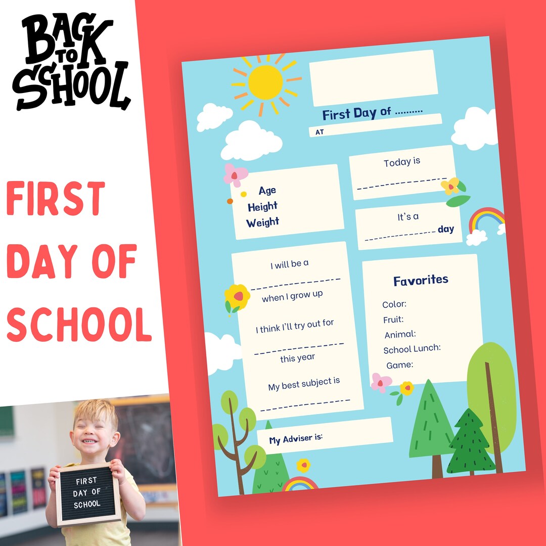 First Day of School Sign Printable - Il 1080xN.5246024050 95tc 