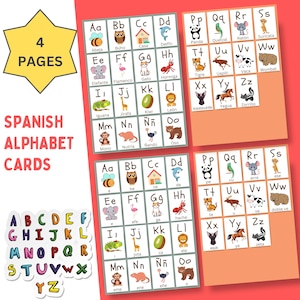 Spanish Alphabet Cards, Alfabeto Español, Educational Kit, Montessori, Homeschool | Preschool | Kindergarten Curriculum, Instant Download