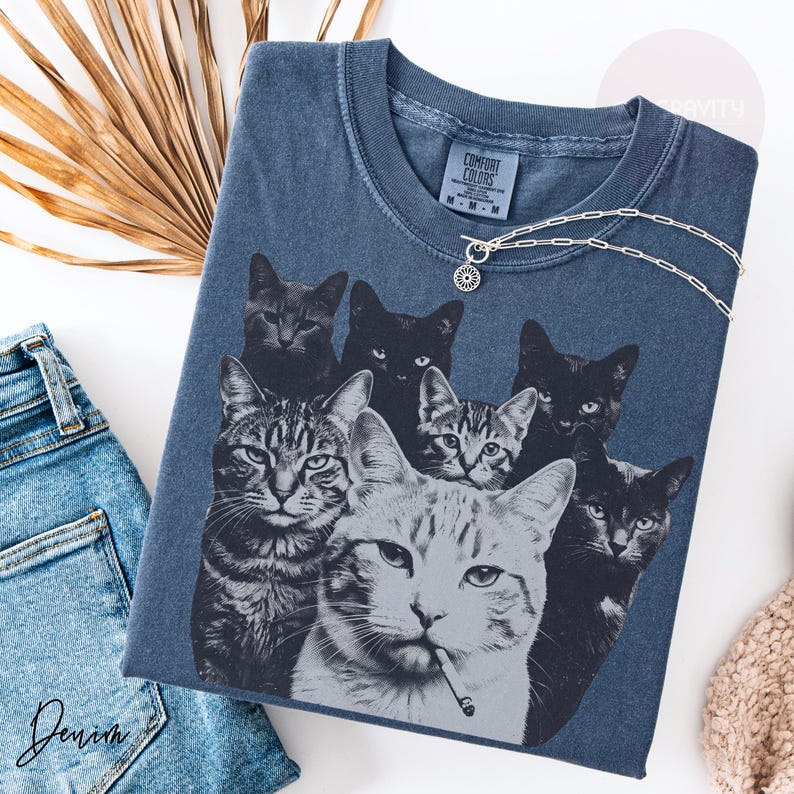 Funny Gangster Cat Shirt, Meme Cats Graphic Tee, Vintage Cat Lover Shirt, Funny Cat Meme Tee, Edgy Cat Shirt, Cat Dad Gift, Cat Mom Shirt image 3