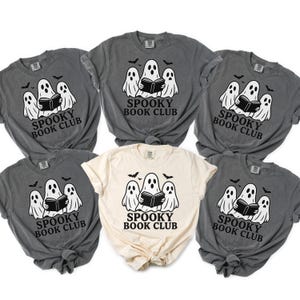 Comfort Colors® Spooky Book Club Shirt, Halloween Book Club Shirt, Shirt for Spooky Reader, Halloween Ghost Reading Shirt