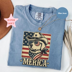 Maglietta Comfort Colors® Merica, Maglietta 4 luglio America, Maglietta patriottica per cani, Maglietta 4 luglio per cani, Regali per amanti dei cani, Maglietta 4 luglio