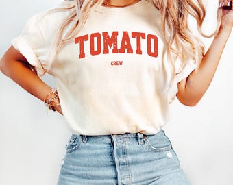 Retro Tomato Crew Shirt, Tomato Festival T-shirt, Comfort Colors Tomato Season Shirt, Tomato Lover Tee, Gardener Shirt, Garden Harvest Shirt