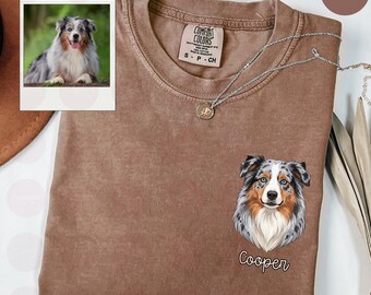Comfort Colors® Custom Pet Shirt, Pet photo and name, Personalized Pet Portrait Shirt, Custom Dog Cat Graphic Tee, Pet Lover Gift, Dog Lover