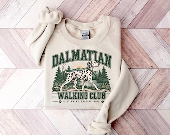 Dalmatian Walking Club Sweatshirt, Cute Dog Lover Graphic Tee, Dalmatian Mom Shirt, Funny Pet Owner Gift