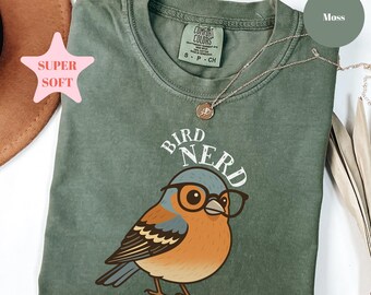 Maglietta Comfort Colors® Bird Nerd, Maglietta per amanti degli uccelli, Maglietta divertente per osservatori di uccelli, Maglietta Twitcher, Regalo Bird Nerd, Maglietta con uccelli, Regalo per osservatori di uccelli