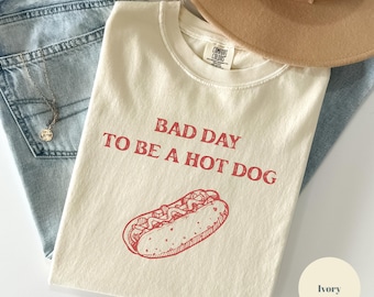 Camiseta Comfort Colors® "Mal día para ser un hot dog" Camiseta de hot dog para mujer Camiseta del 4 de julio Camiseta retro divertida de hot dog para el Día de los Caídos en la Independencia