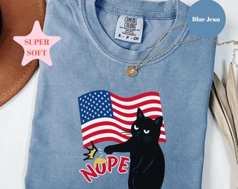 Camiseta NOPE Black Cat: antiautoritaria, anti Trump, sin reyes, protesta por el Día de los Reyes, sutil Trump, política