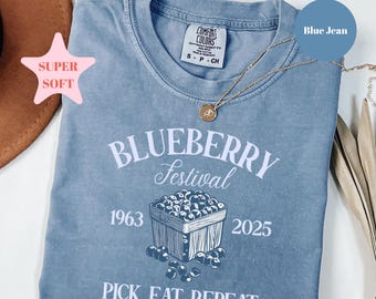 Comfort Colors® Blueberry Shirt, Blueberry Vintage Festival Shirt, Cottagecore Summer Fruit Blueberry Shirt, Michigan Shirt, Farmers Market