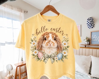 Camiseta retro de conejito de Pascua Comfort Colors®, camiseta de conejito de Pascua para mujer, "Algún conejito te quiere", regalo de feliz día de Pascua