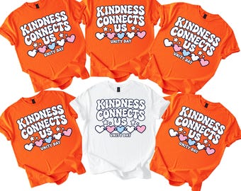 Unity Day T-Shirt: Kindness Connects Us, Bullying Awareness Orange Tee