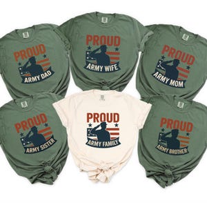 Comfort Colors® Stolze Armee Familie Passende Hemden, Militär Familie T-Shirts, Benutzerdefinierte Armee Familie T-Shirt, Soldaten Mutter T-Shirt, Veteranen Tag Hemd