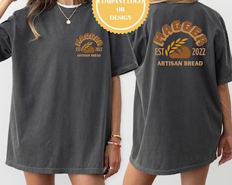 Comfort Colors Custom Company Logo T-Shirt, Double Sided Personalized Shirt with Front & Back Print, Custom Tee for Business or Personal Use