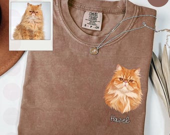 Comfort Colors® Custom Pet Shirt, Pet photo and name, Personalized Pet Portrait Shirt, Custom Dog Cat Graphic Tee, Pet Lover Gift, Dog Lover