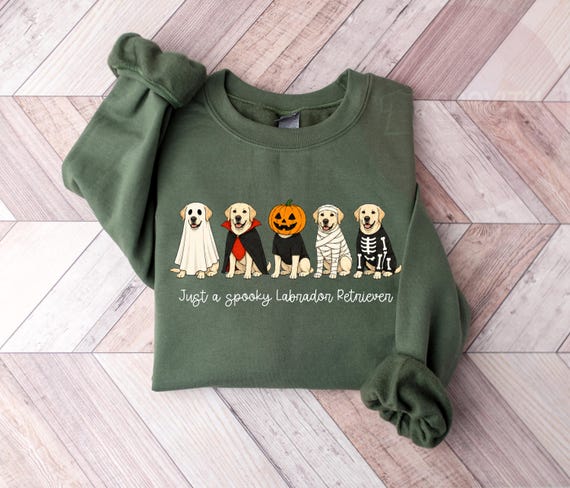 Spooky Labrador Retriever Halloween Costume Sweatshirt, Dog Lover Fall Graphic Tee, Labrador Retriever Mom Hoodie
